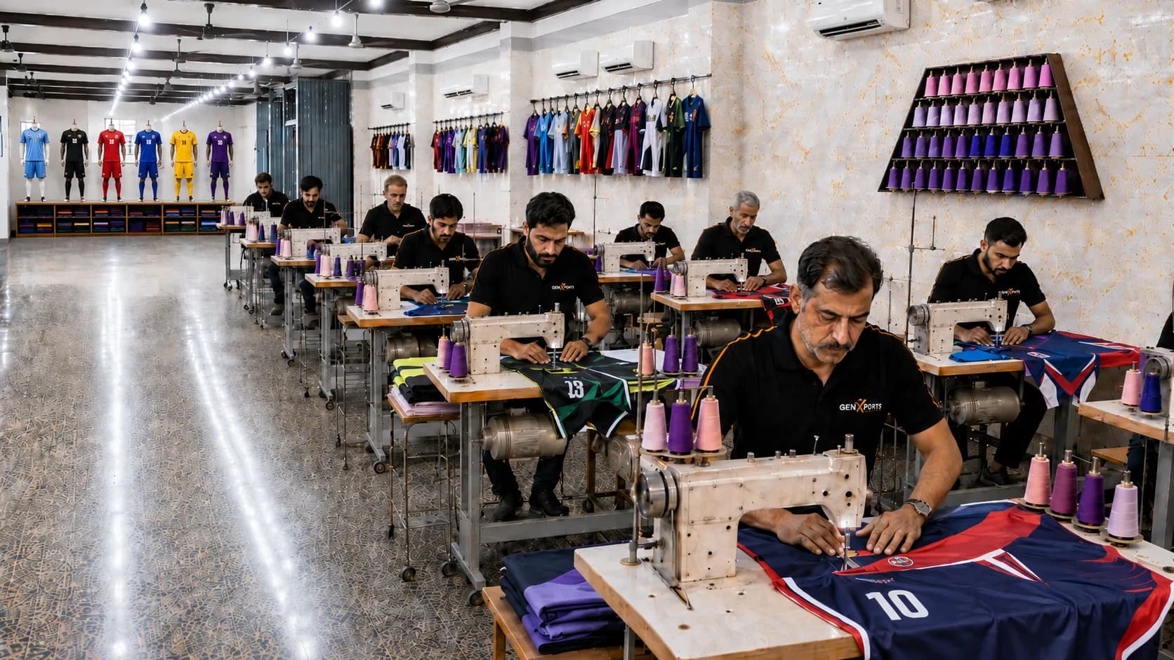 Who we are at GenXport, an apparel manufacturing team running cut, sew, print, and QC under one roof