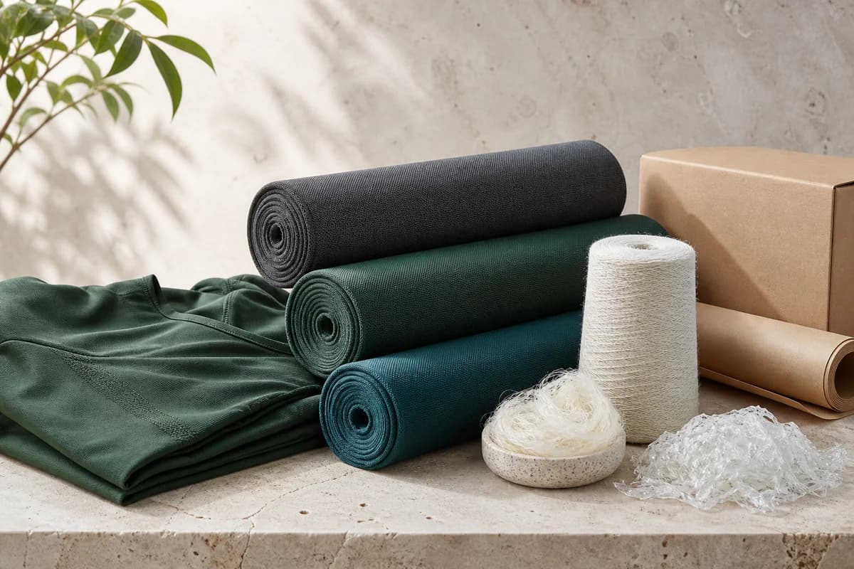 Recycled performance fabrics, activewear, fibers, and recyclable packaging