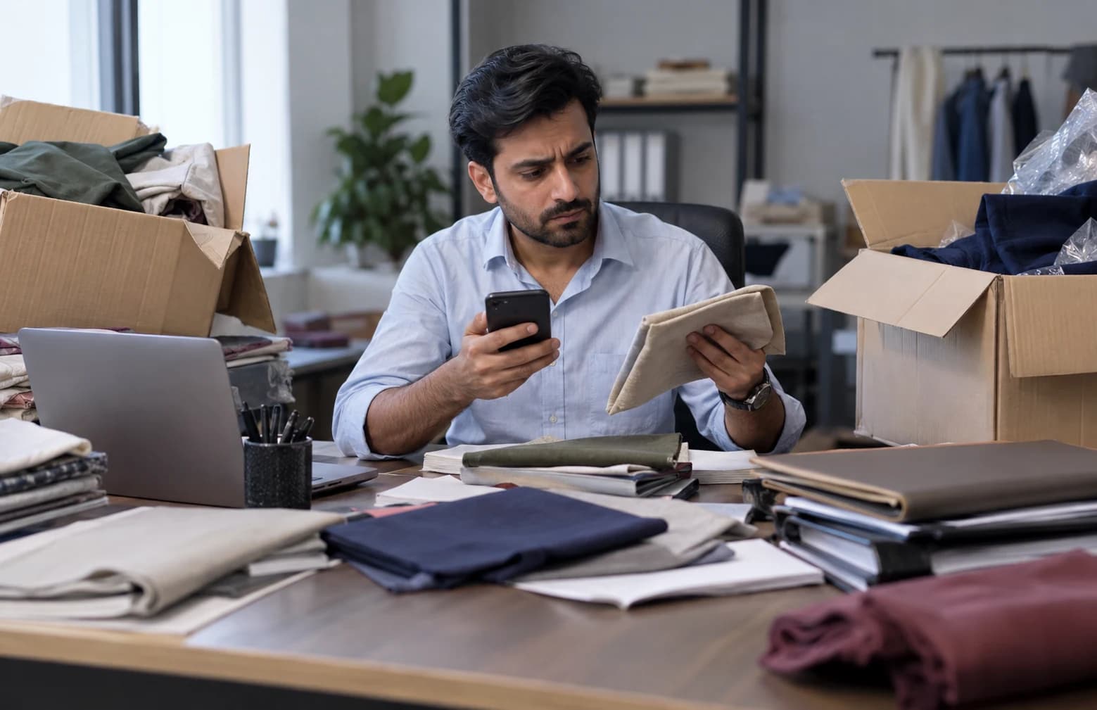 Trading agent coordinating uniform orders by email with outside factories