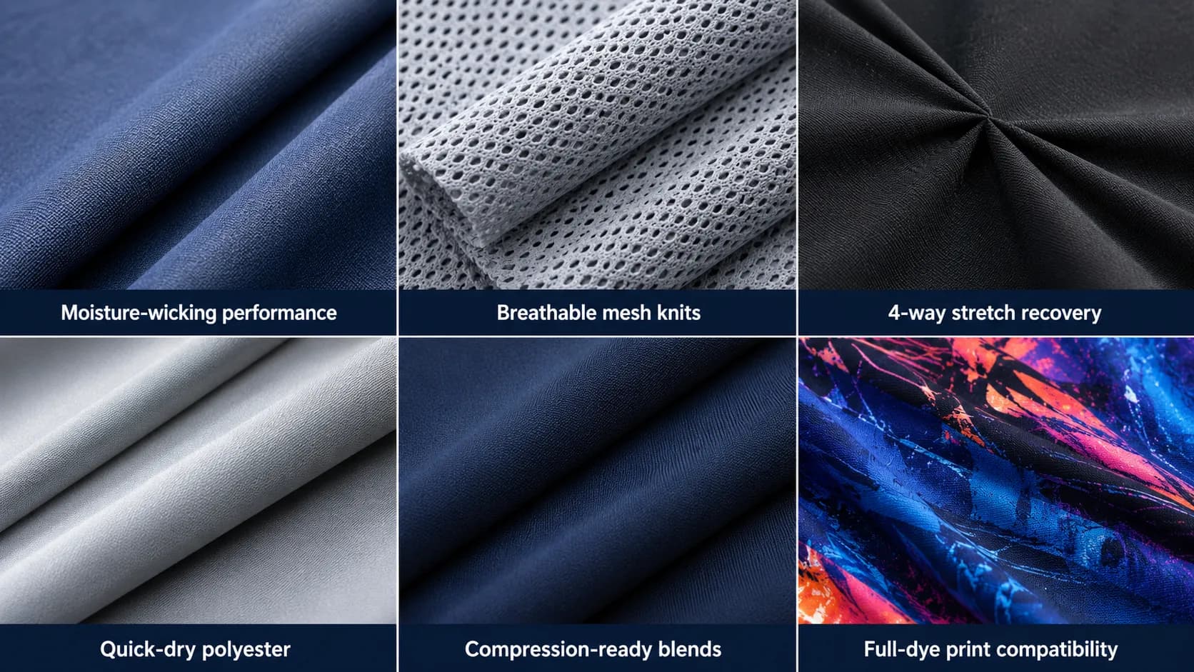 Sportswear and activewear fabric options