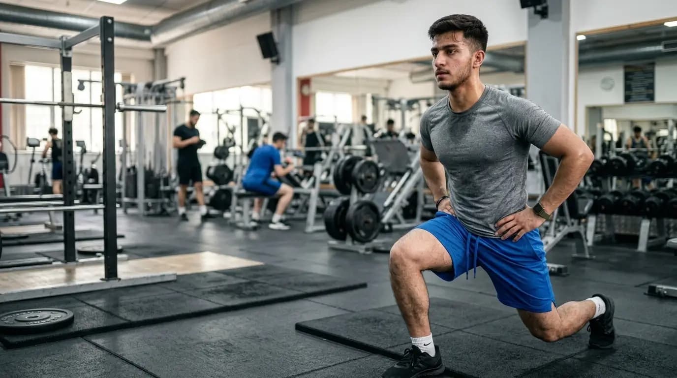 Athlete wearing custom gym shorts during a training session