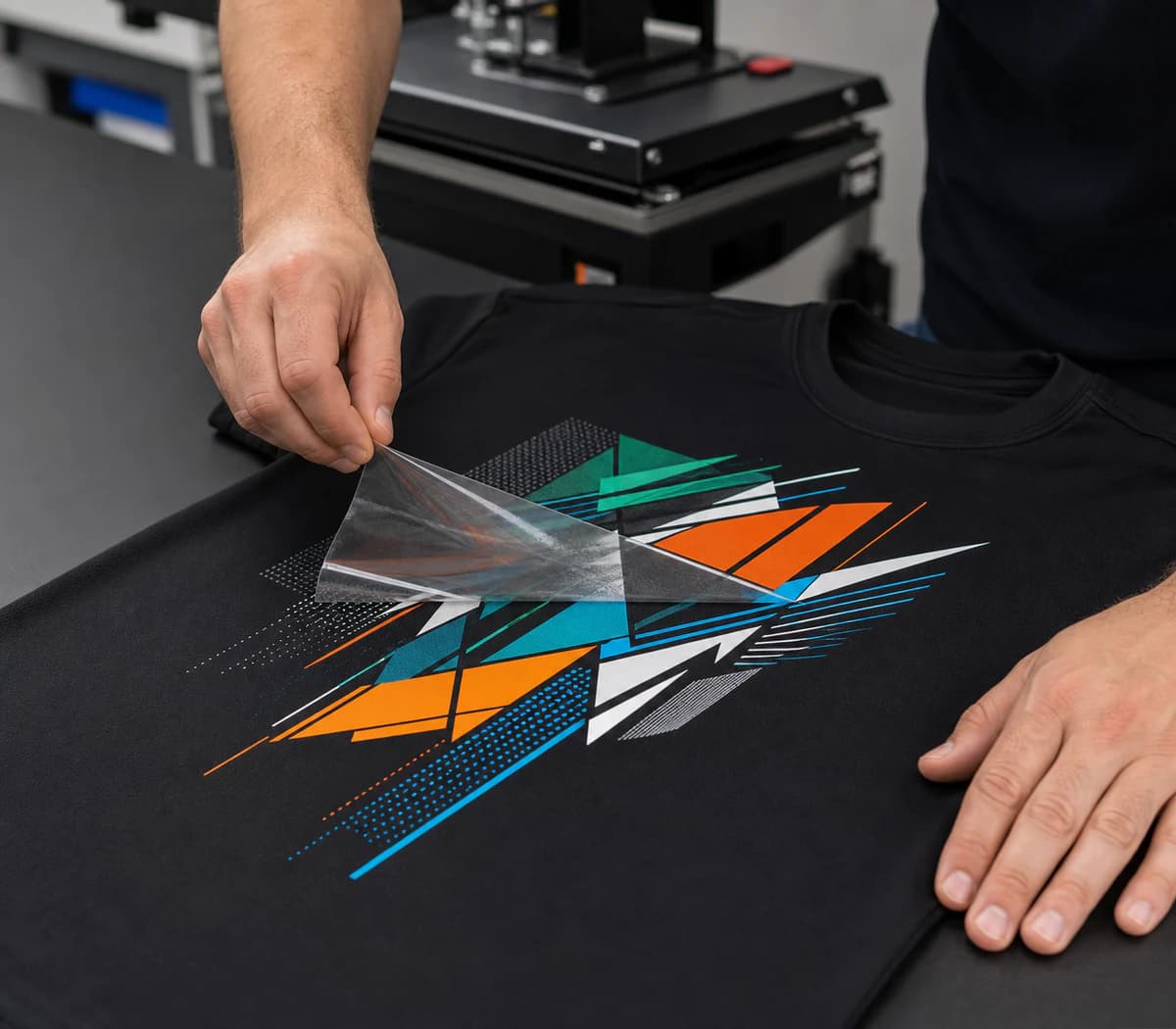 Detailed DTF transfer applied to a men's performance garment