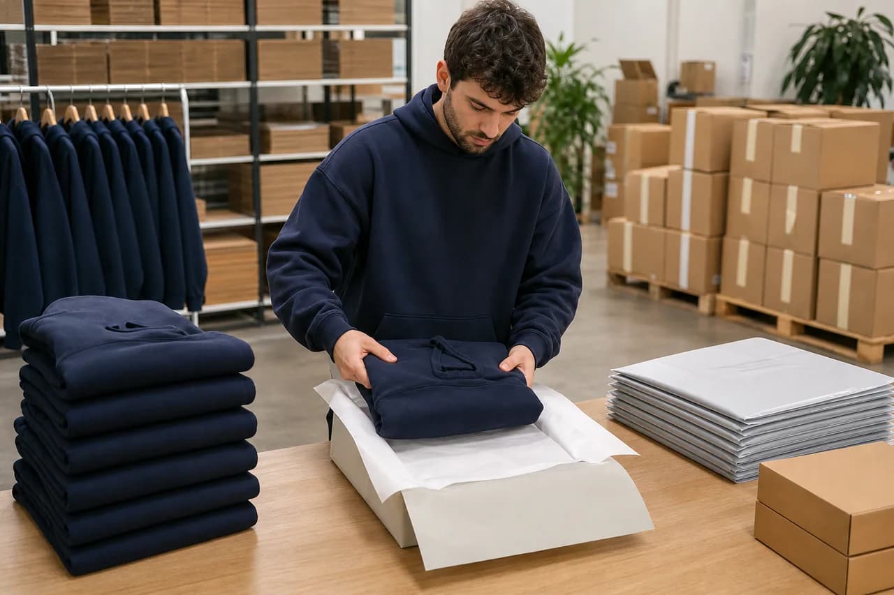 Packaging & Shipping for oversized hoodie manufacturing