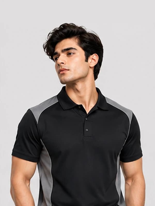 Panelled moisture-wicking performance polo for sports teams
