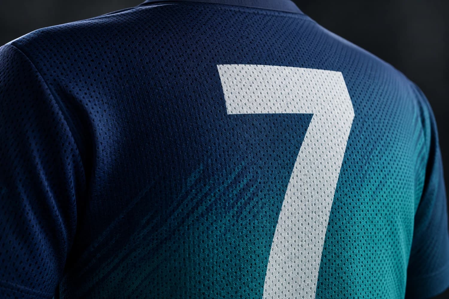 Sublimated jersey with the player name and number printed into the fabric