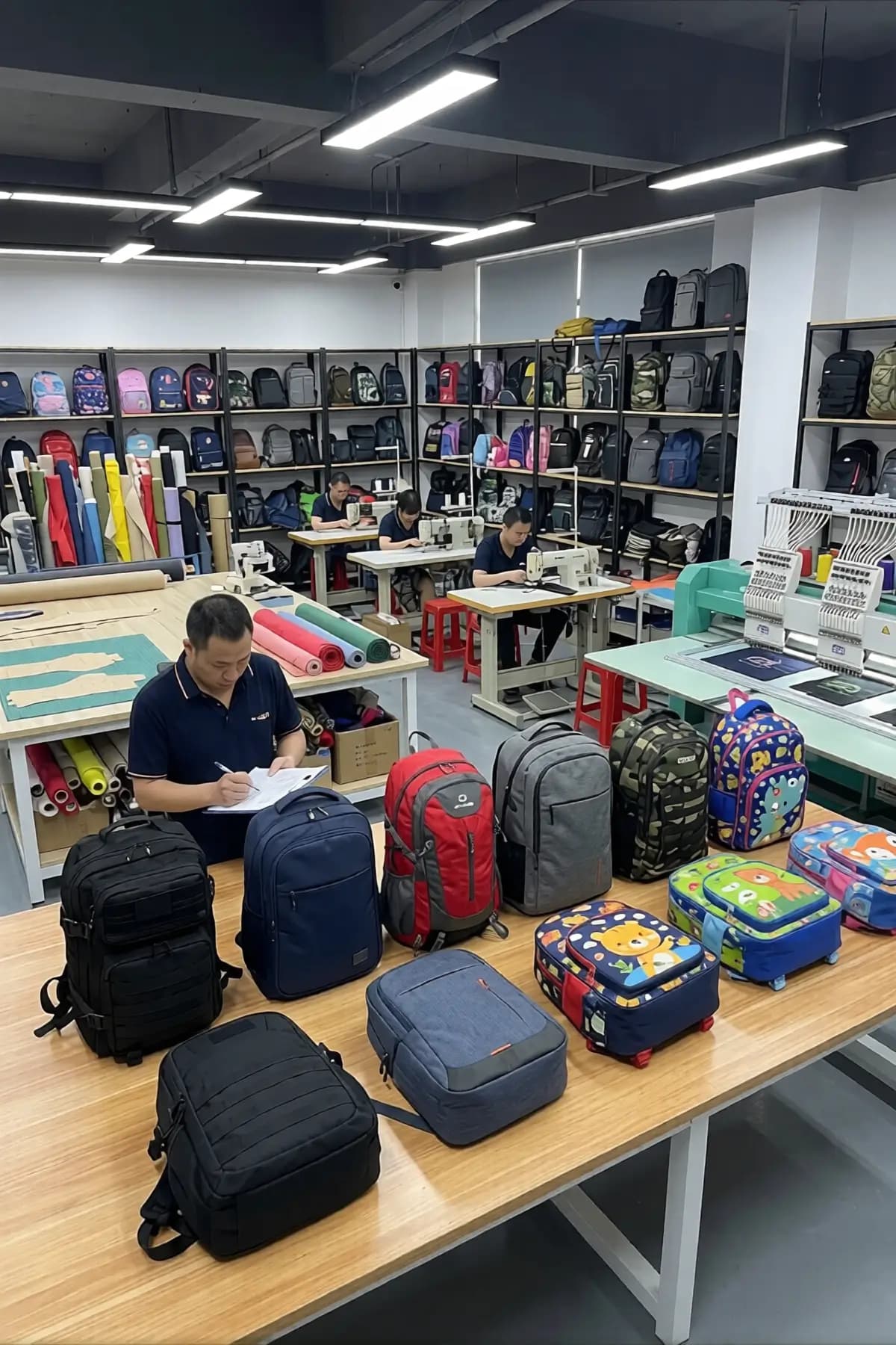 Custom school bags manufactured for schools and uniform suppliers