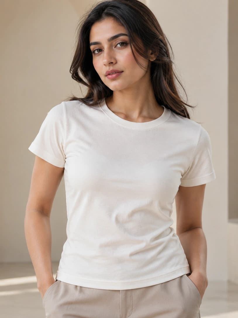 Fitted women's tee with a tailored line