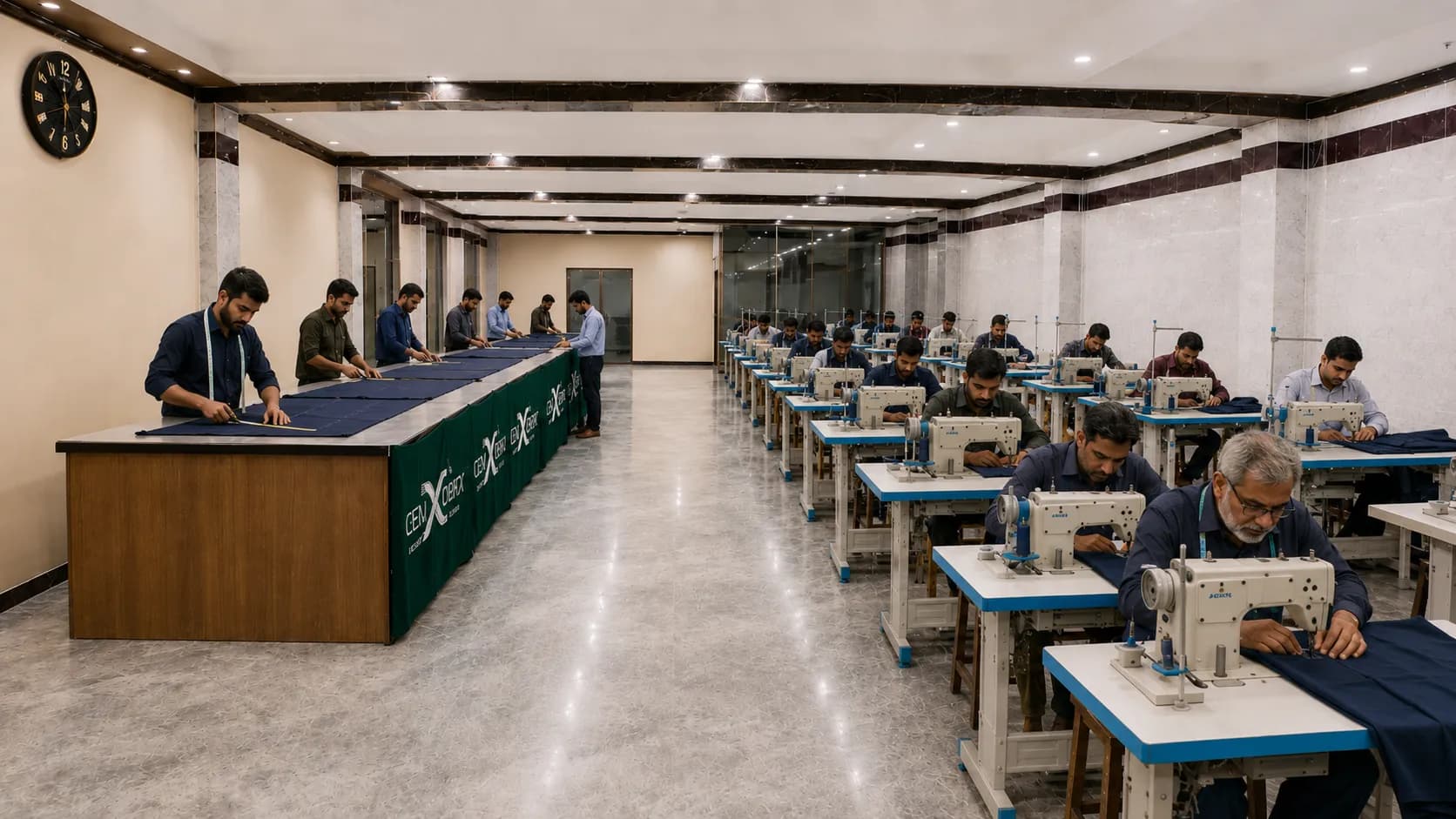 Bulk clothing manufacturer running high-volume apparel production lines for wholesale and brand orders