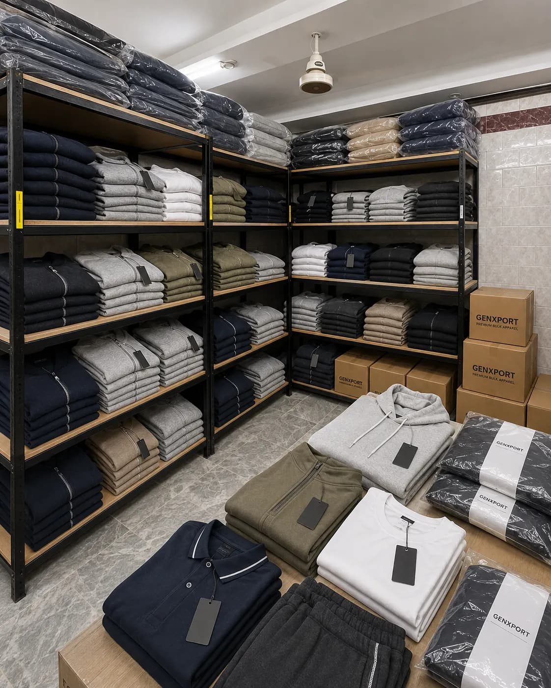 Bulk clothing production partner manufacturing large-volume apparel orders with consistent quality across reorders
