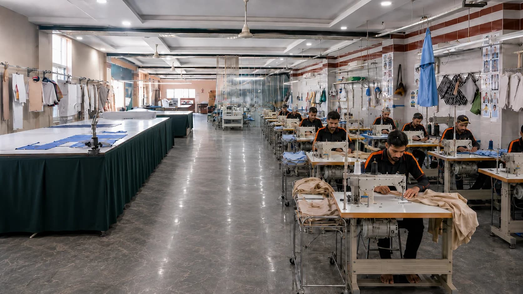 Custom clothing manufacturing facility