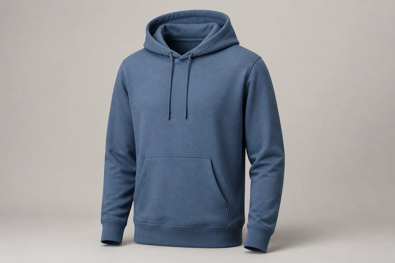 Slate blue French terry custom hoodie fabric