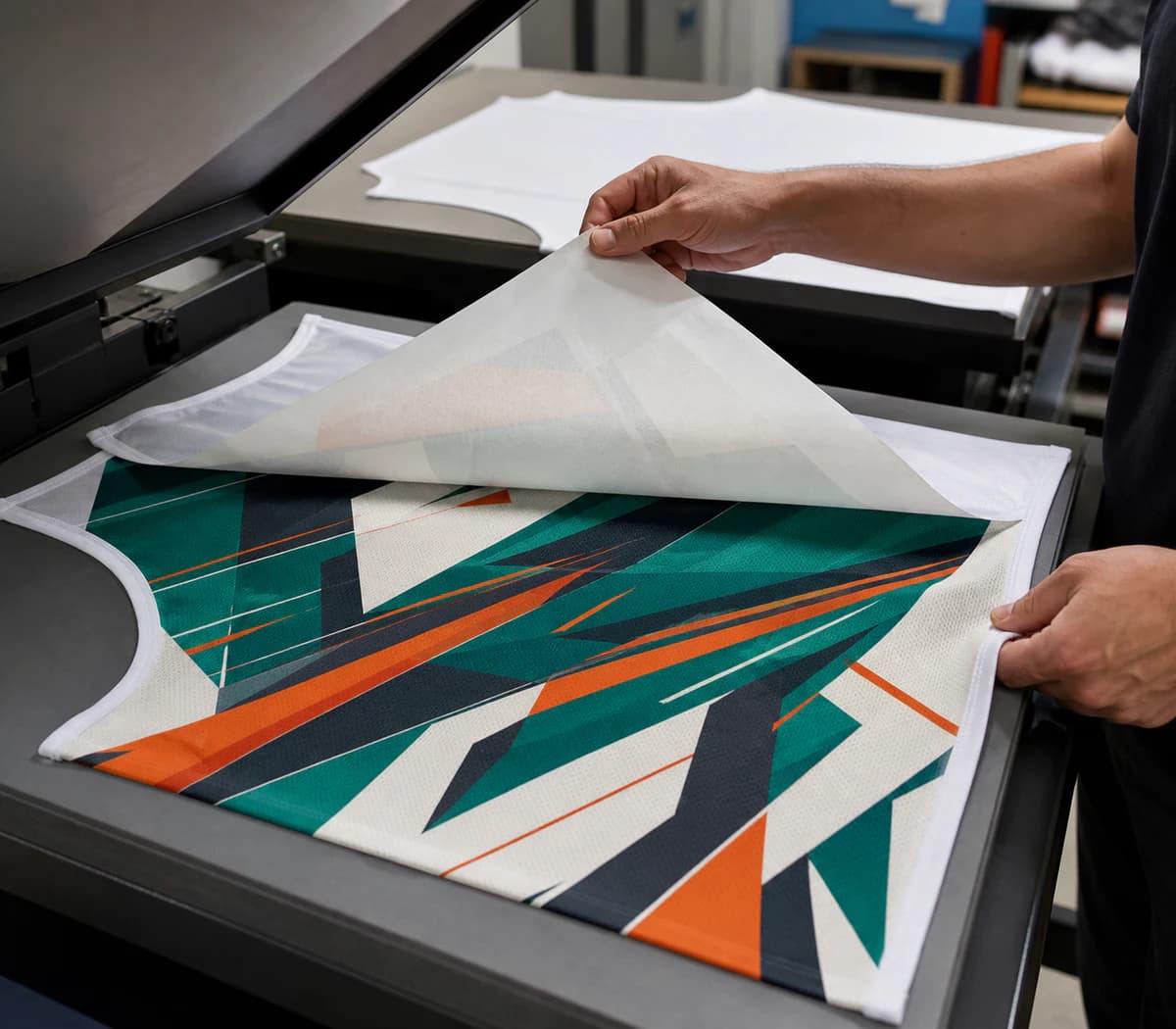 All-over sublimation print on a polyester activewear set