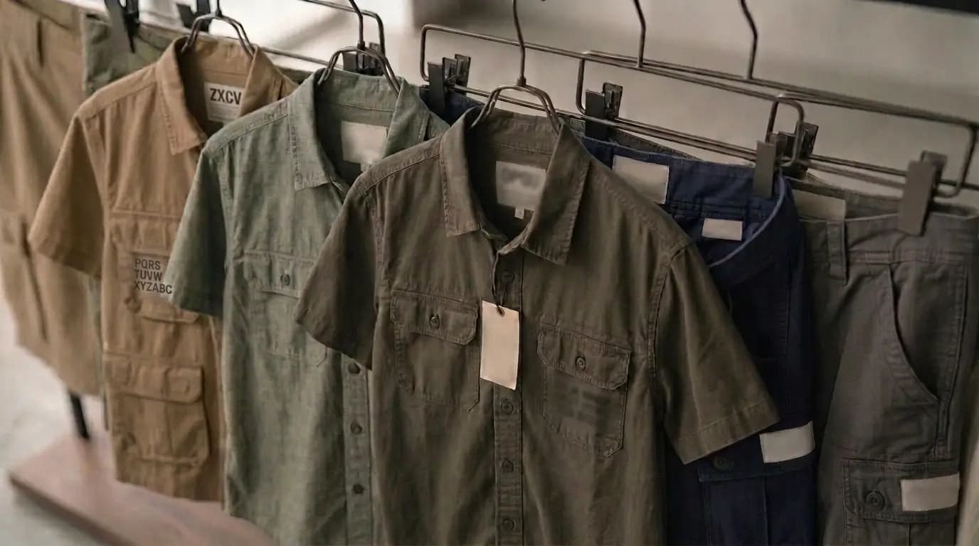 Private label streetwear garments prepared for custom branding