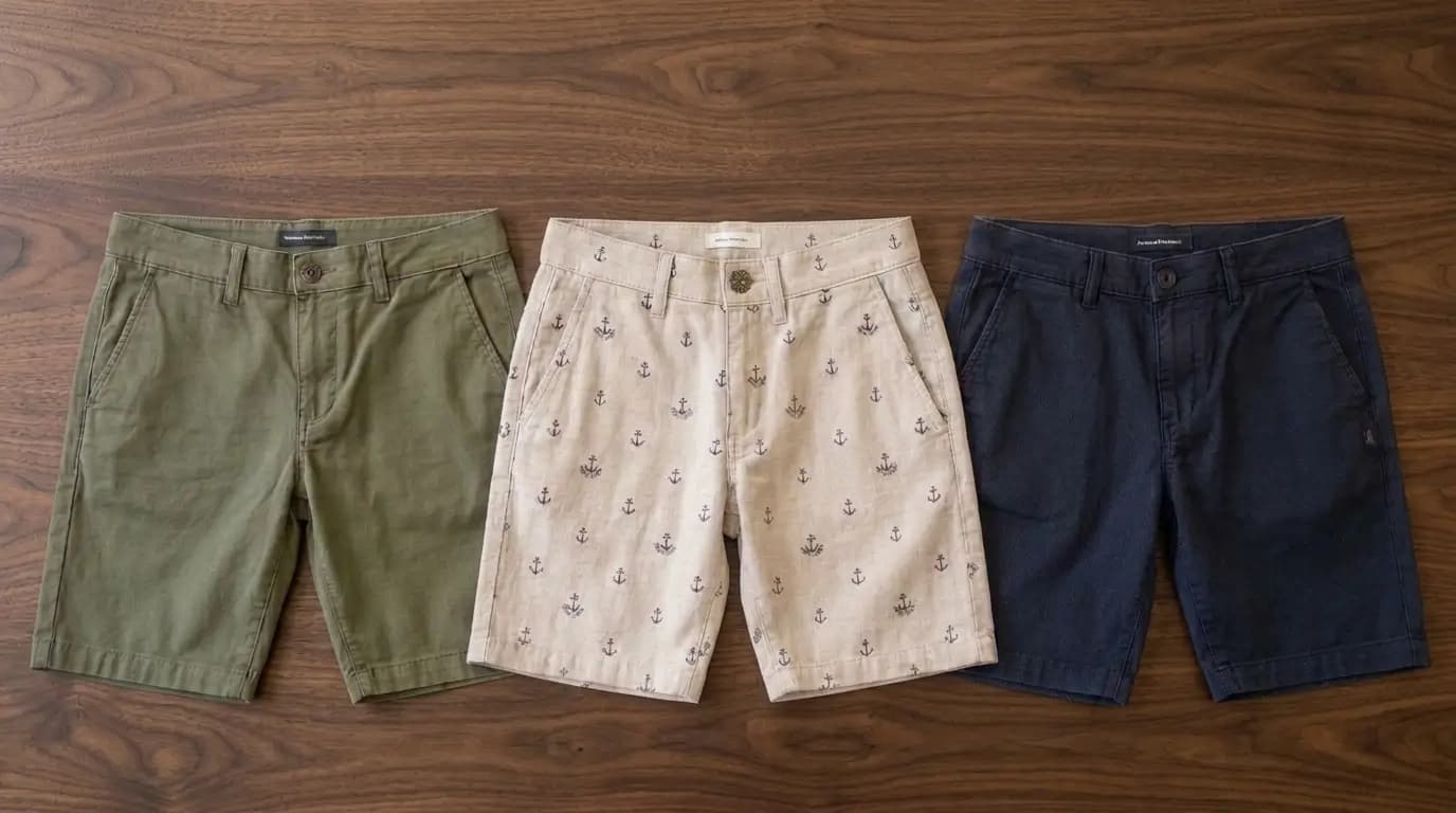 Custom private label shorts displayed for apparel brands