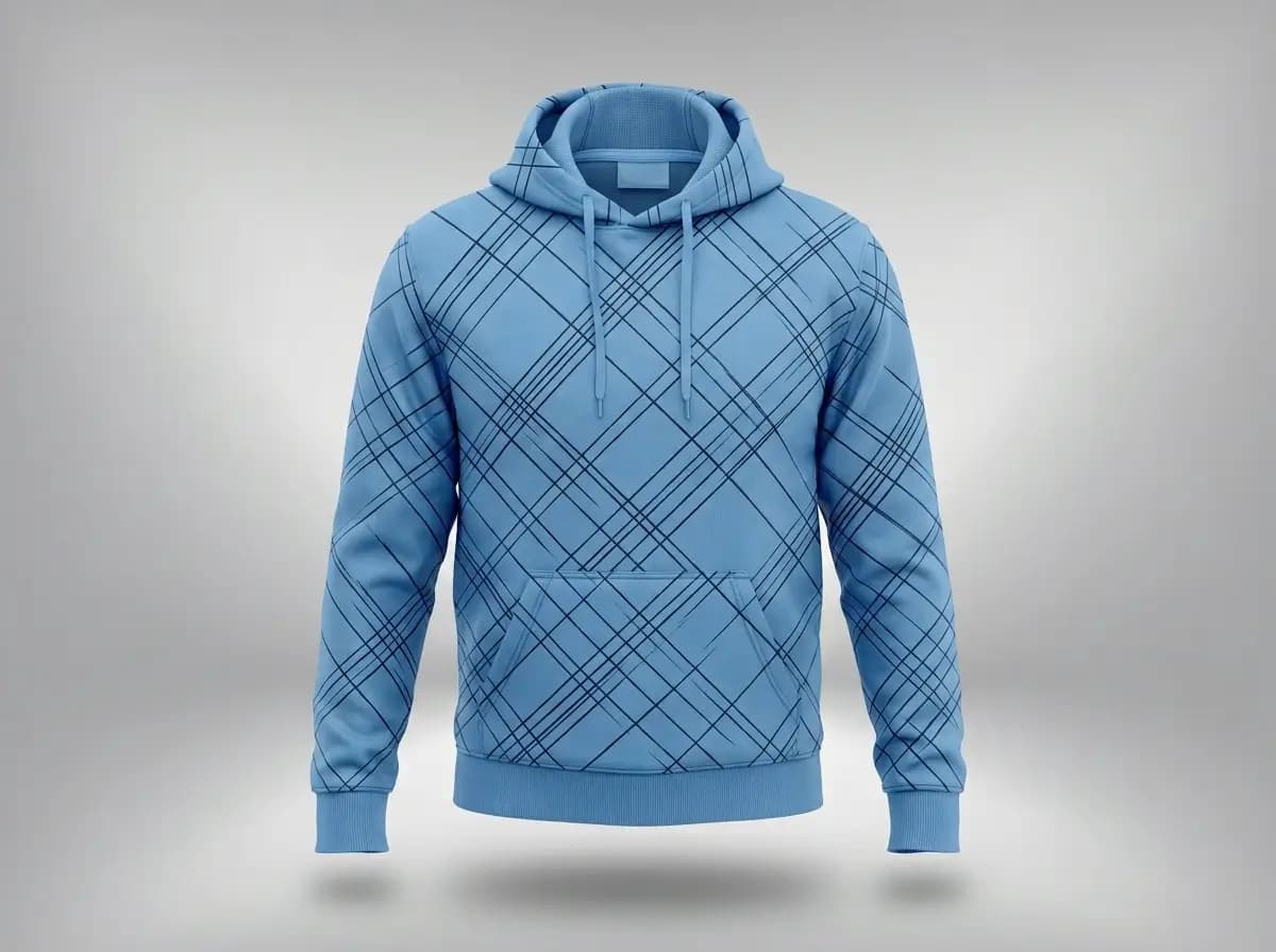 Rib-knit cuff and hem construction on club hoodies