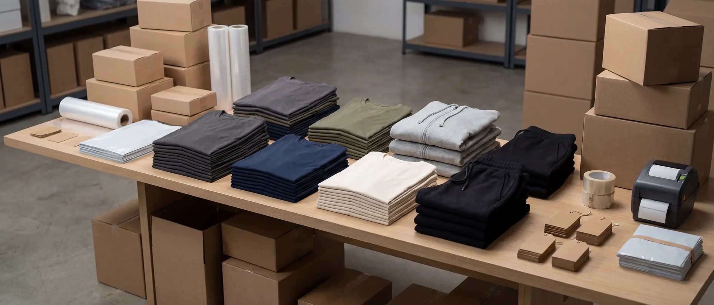 Custom retail range folded and ready to ship