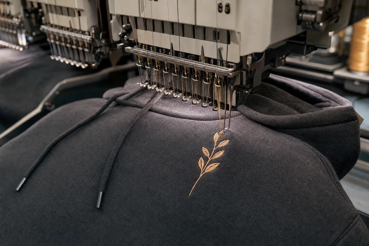 Embroidery for women's hoodie decoration