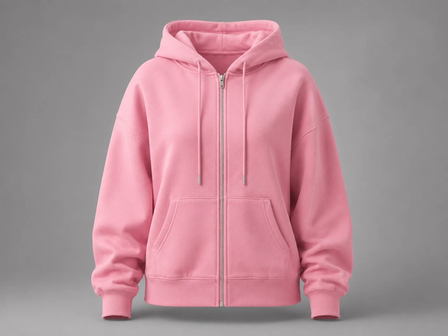 Heavy-duty zipper on a women's zip-up hoodie