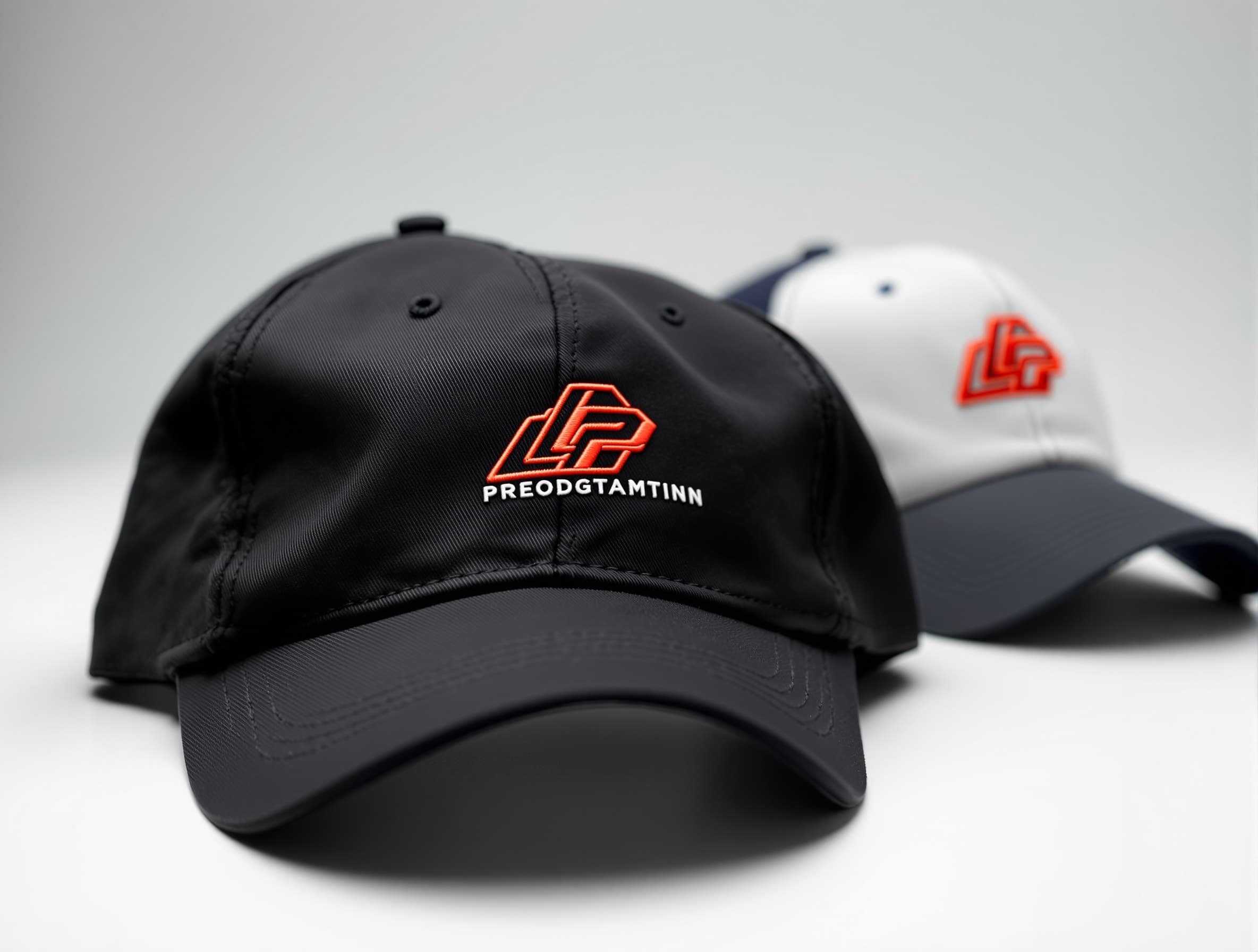 Custom embroidered caps with precise logo placement