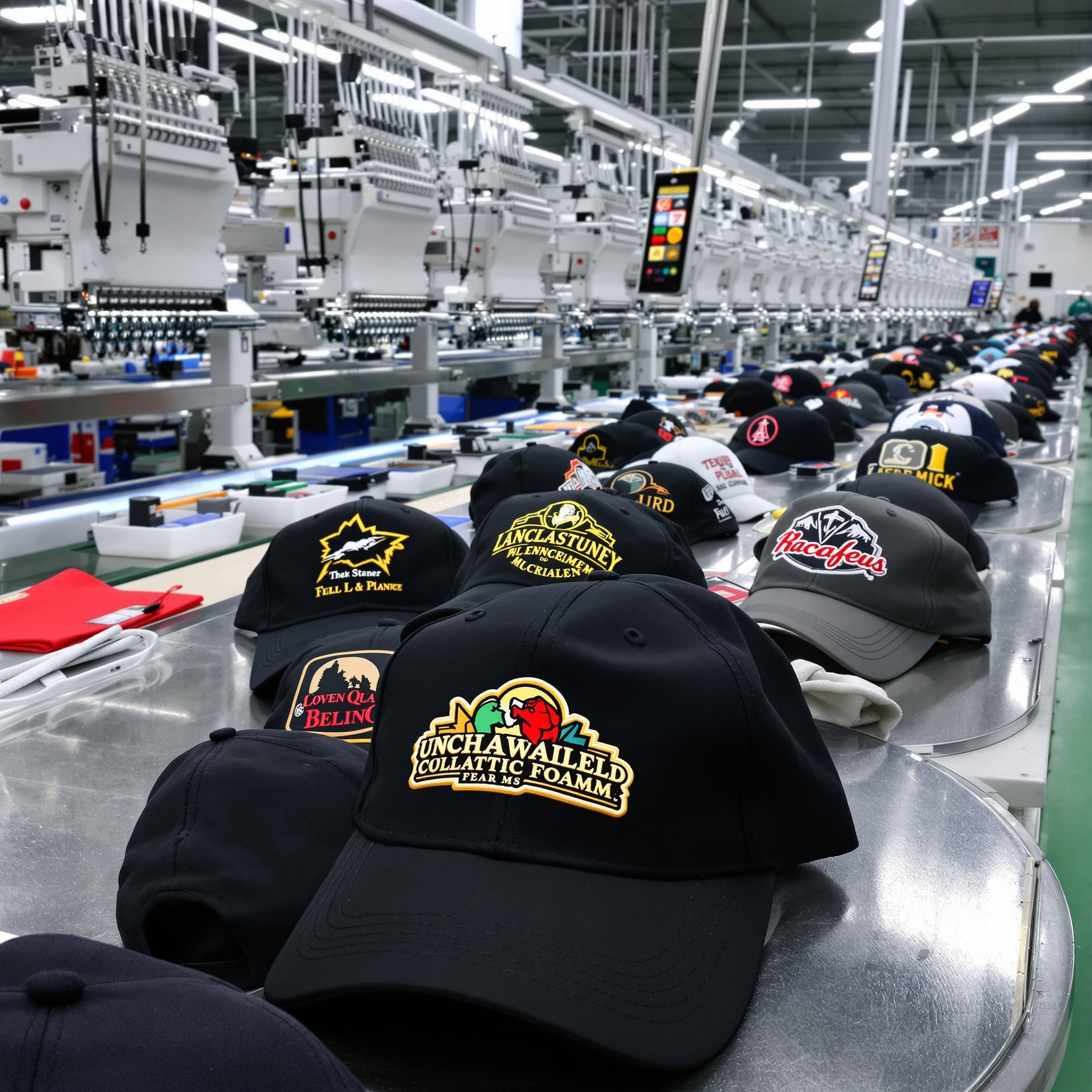 Embroidered Caps Production